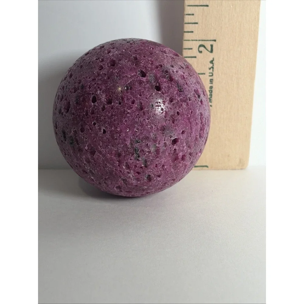 Honeycomb Ruby Sphere Rock Stone UV Reactive Glows 7